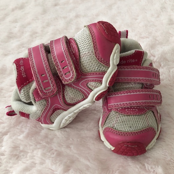 Stride Rite Baby Girl NMS Keegan H&L Pink Sneakers - Picture 2 of 8